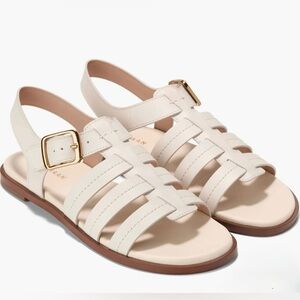 Cole Haan Cream Leather Fisherman Sandals